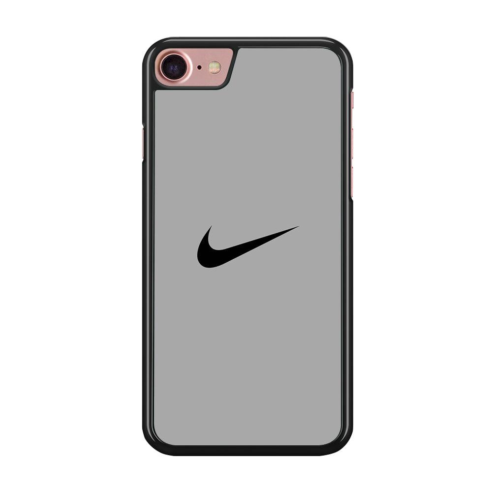 Nike Gray Full iPhone 8 Case-Rubber Black (2D Case)-Oxvistore