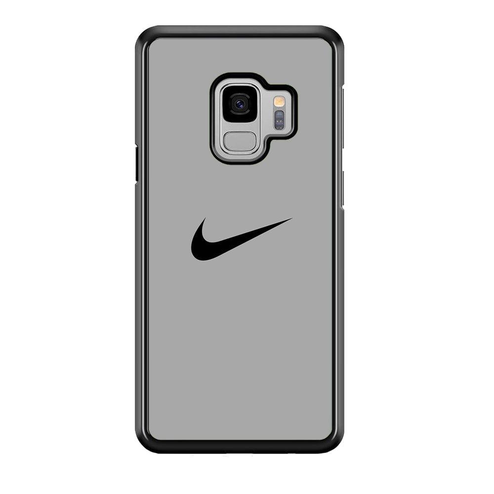 Nike Gray Full Samsung Galaxy S9 Case-Rubber Black (2D Case)-Oxvistore