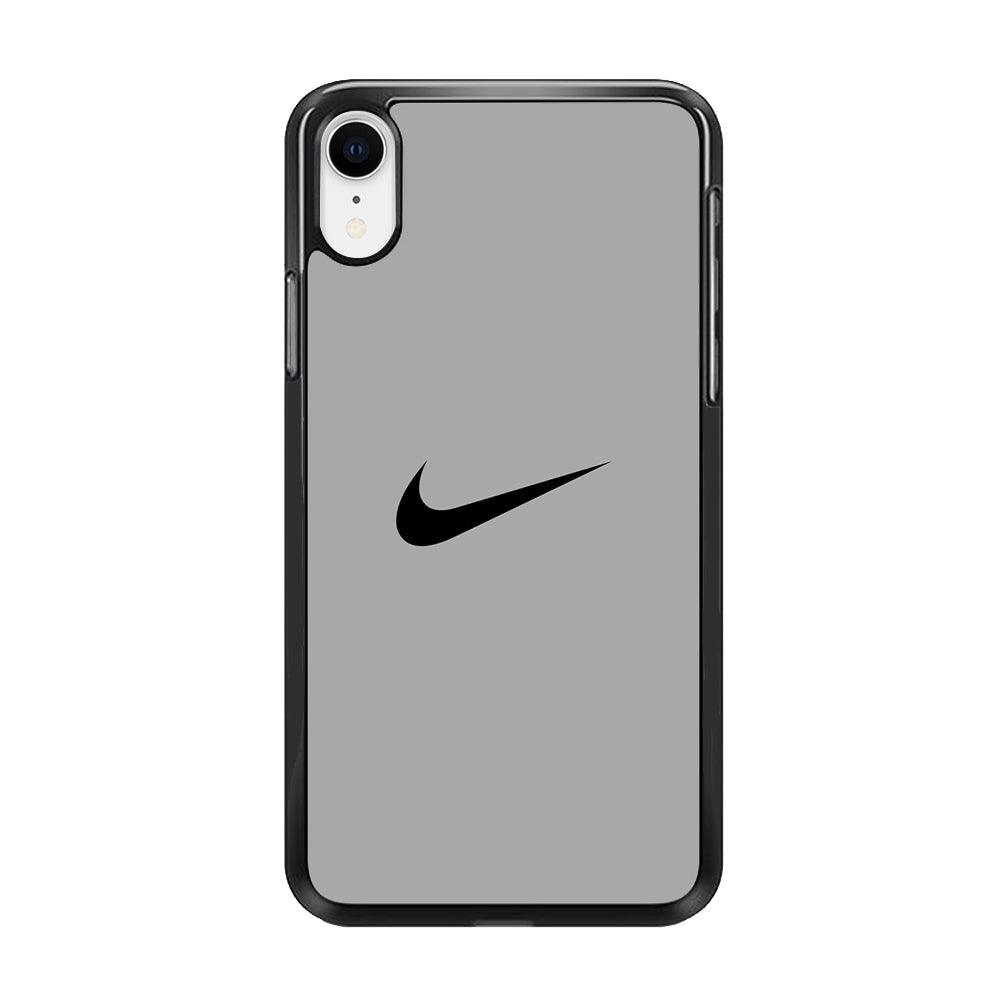 Nike Gray Full iPhone XR Case-Rubber Black (2D Case)-Oxvistore