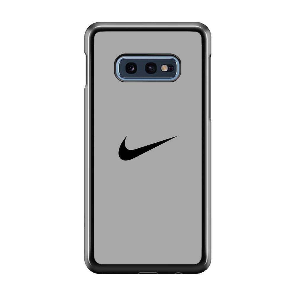 Nike Gray Full Samsung Galaxy S10E Case-Rubber Black (2D Case)-Oxvistore