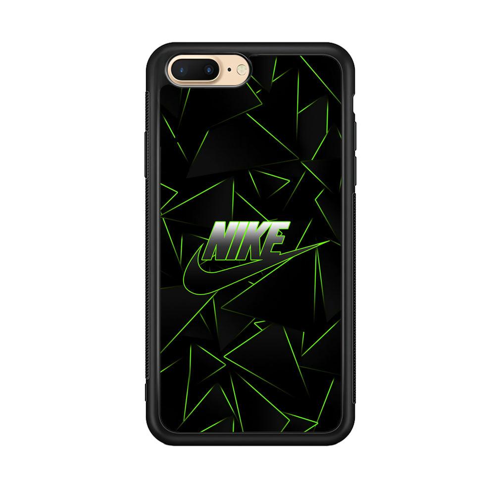 Nike Green Laser Point iPhone 8 Plus Case-Rubber Black (2D Case)-Oxvistore