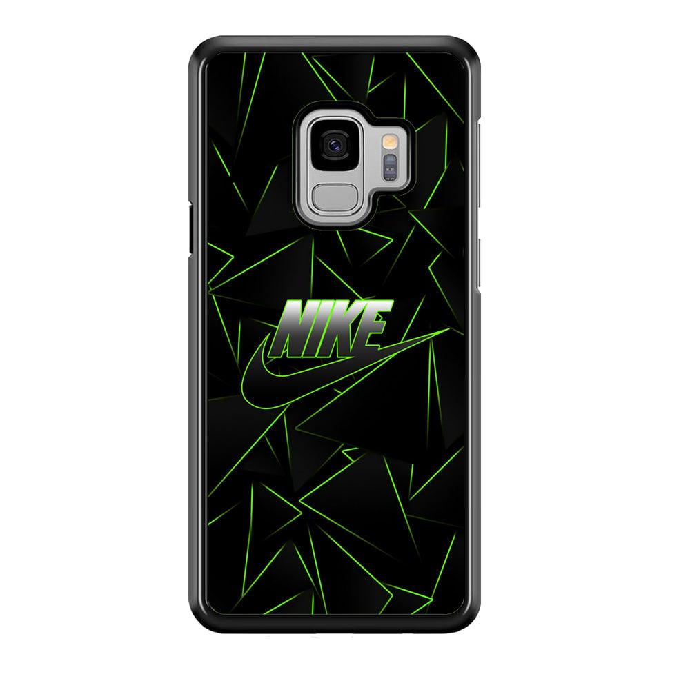 Nike Green Laser Point Samsung Galaxy S9 Case-Rubber Black (2D Case)-Oxvistore
