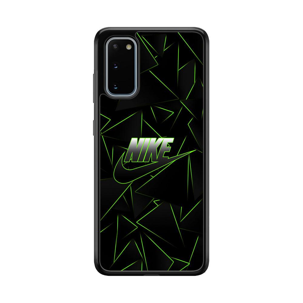 Nike Green Laser Point Samsung Galaxy S20 Case-Rubber Black (2D Case)-Oxvistore