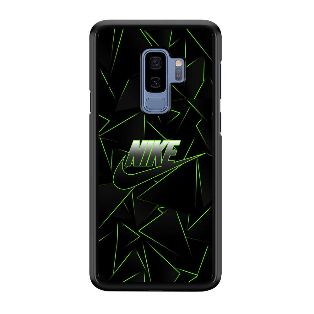Nike Green Laser Point Samsung Galaxy S9 Plus Case-Rubber Black (2D Case)-Oxvistore