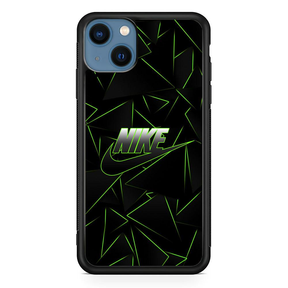 Nike Green Laser Point iPhone 14 Case-Rubber Black (2D Case)-Oxvistore