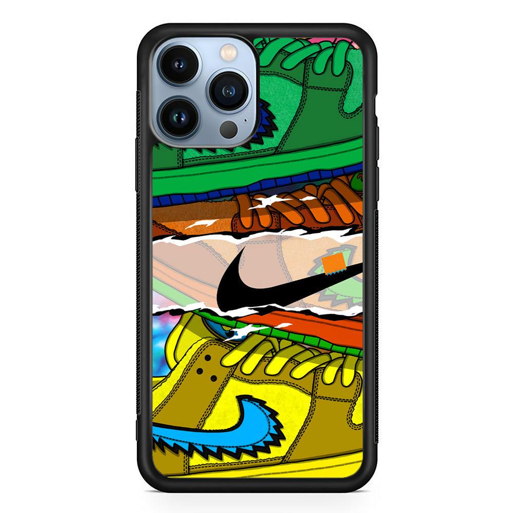 Nike Hippie Velvet iPhone 14 Pro Max Case-Rubber Black (2D Case)-Oxvistore