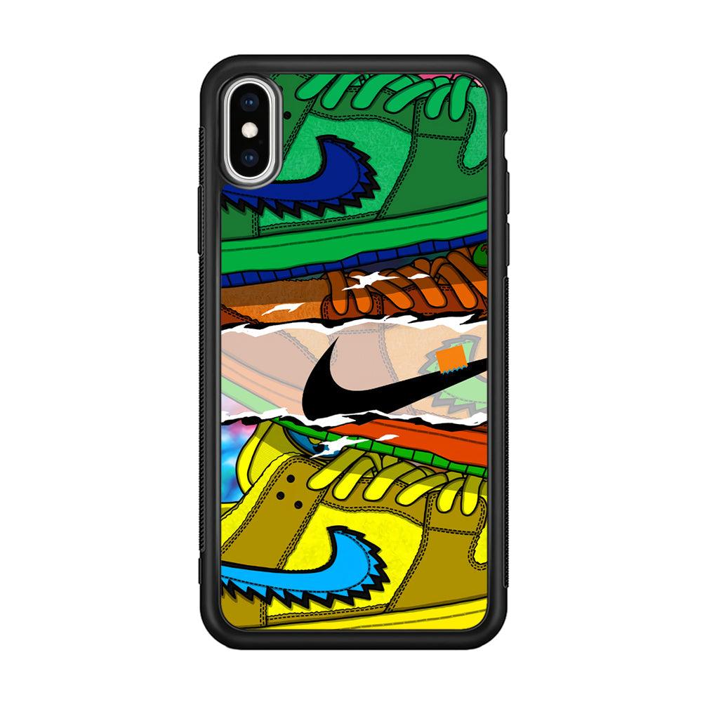 Nike Hippie Velvet iPhone X Case-Rubber Black (2D Case)-Oxvistore
