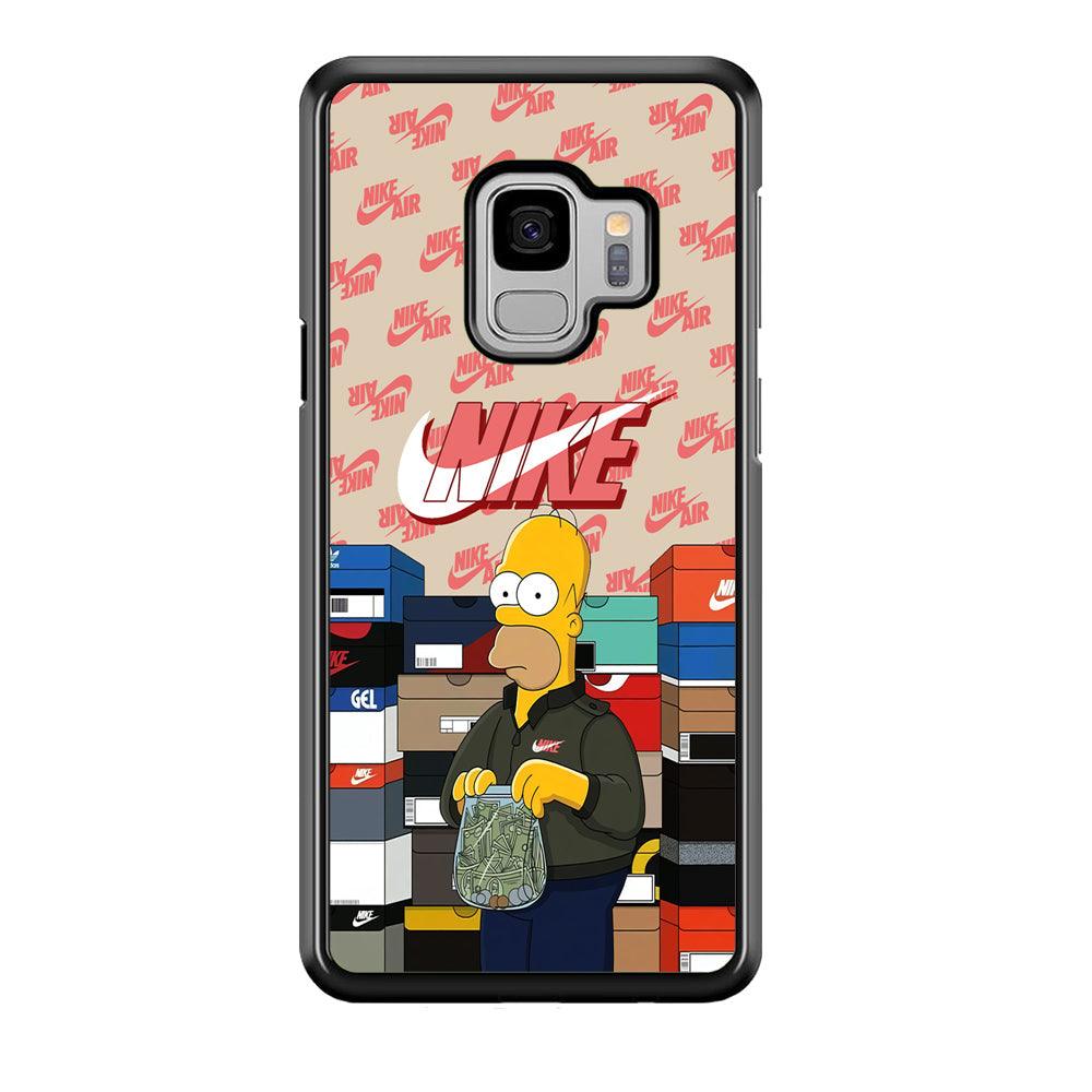 Nike Homer Spend Money Samsung Galaxy S9 Case-Rubber Black (2D Case)-Oxvistore