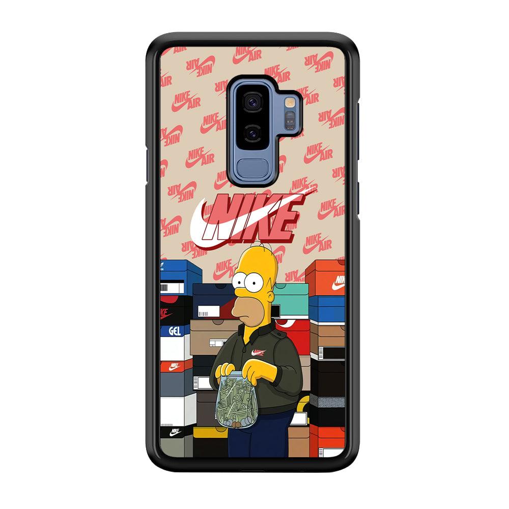Nike Homer Spend Money Samsung Galaxy S9 Plus Case-Rubber Black (2D Case)-Oxvistore