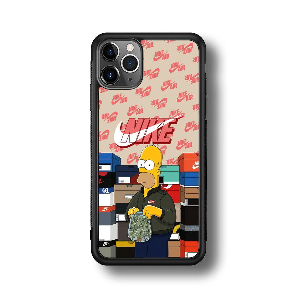 Nike Homer Spend Money iPhone 11 Pro Case-Rubber Black (2D Case)-Oxvistore
