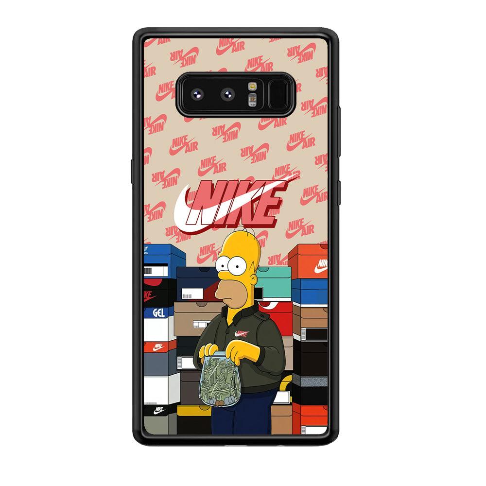 Nike Homer Spend Money Samsung Galaxy Note 8 Case-Rubber Black (2D Case)-Oxvistore