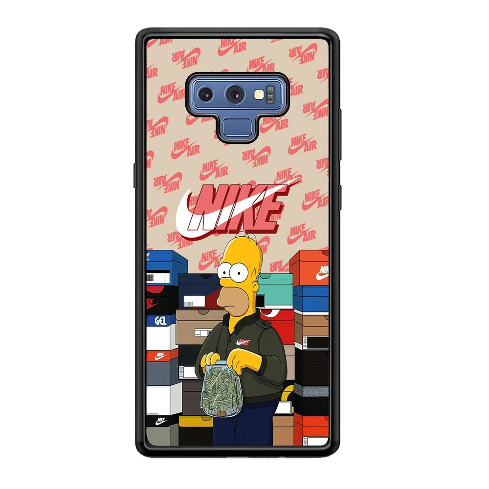 Nike Homer Spend Money Samsung Galaxy Note 9 Case-Rubber Black (2D Case)-Oxvistore