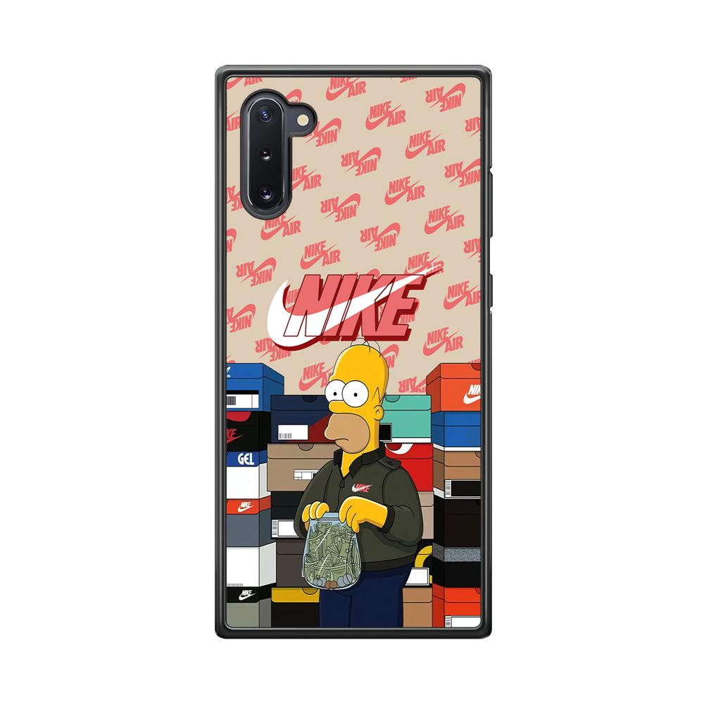 Nike Homer Spend Money Samsung Galaxy Note 10 Case-Rubber Black (2D Case)-Oxvistore