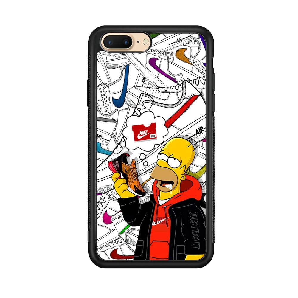 Nike Homer's Dream iPhone 7 Plus Case-Rubber Black (2D Case)-Oxvistore