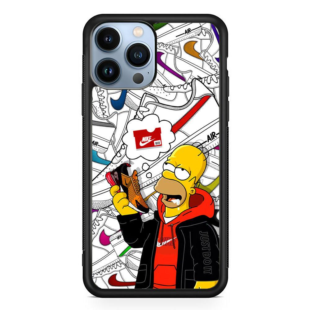 Nike Homer's Dream iPhone 14 Pro Max Case-Rubber Black (2D Case)-Oxvistore