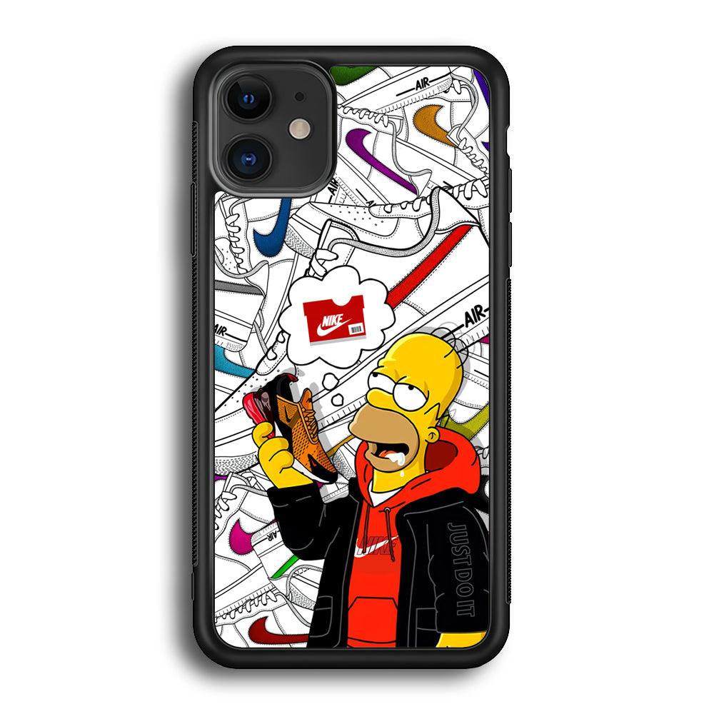 Nike Homer's Dream iPhone 11 Case-Rubber Black (2D Case)-Oxvistore