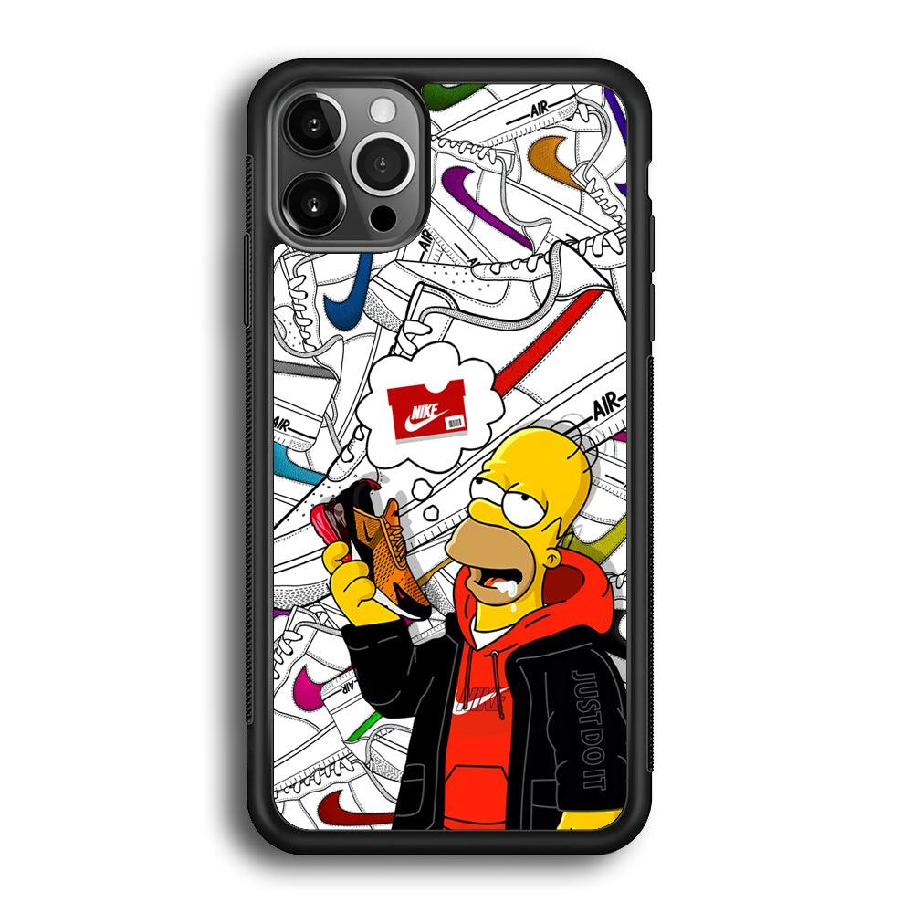Nike Homer's Dream iPhone 12 Pro Case-Rubber Black (2D Case)-Oxvistore