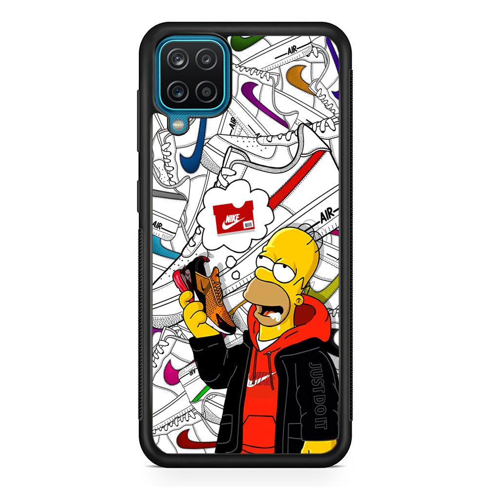 Nike Homer's Dream Samsung Galaxy A12 Case-Rubber Black (2D Case)-Oxvistore