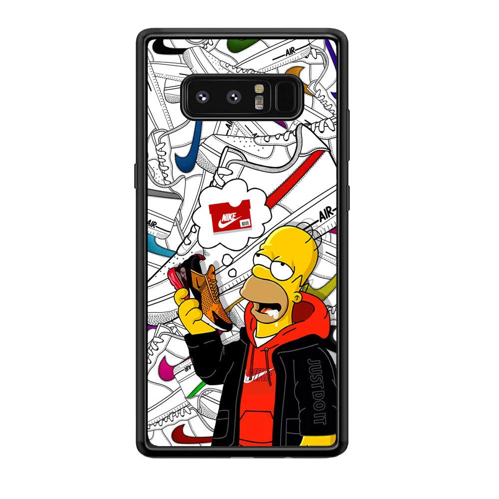 Nike Homer's Dream Samsung Galaxy Note 8 Case-Rubber Black (2D Case)-Oxvistore