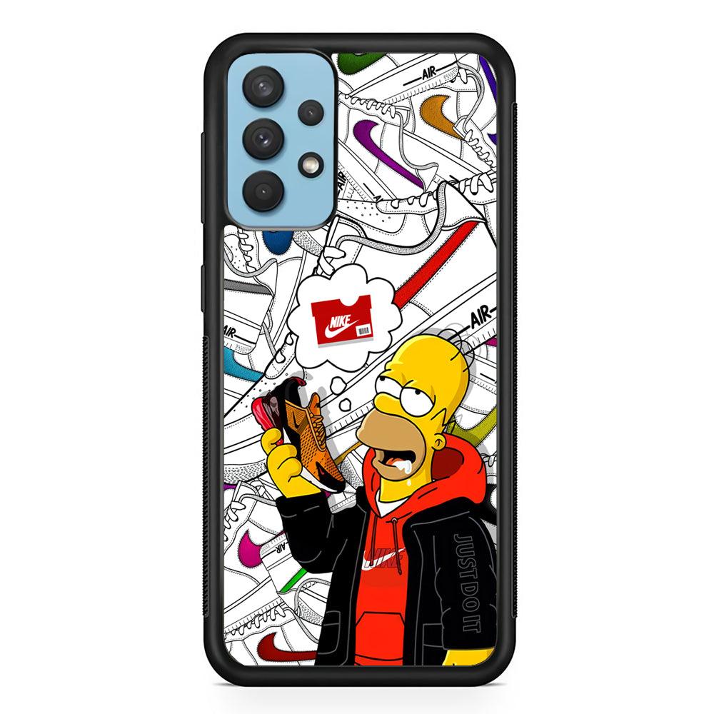 Nike Homer's Dream Samsung Galaxy A32 Case-Rubber Black (2D Case)-Oxvistore
