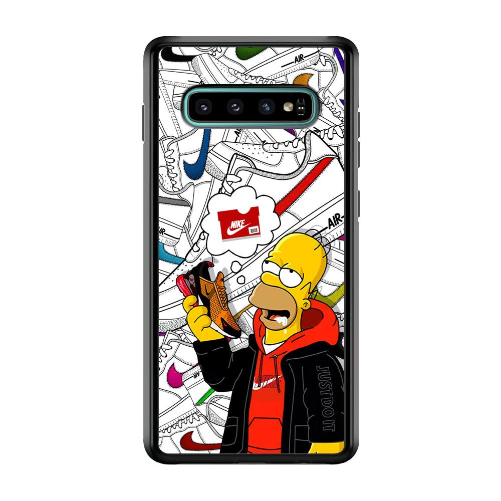 Nike Homer's Dream Samsung Galaxy S10 Case-Rubber Black (2D Case)-Oxvistore