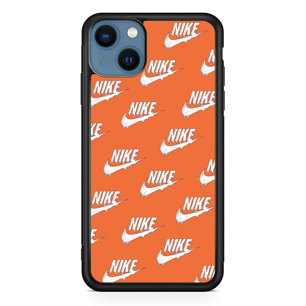 Nike Juice Creamy Orange iPhone 15 Case-Rubber Black (2D Case)-Oxvistore