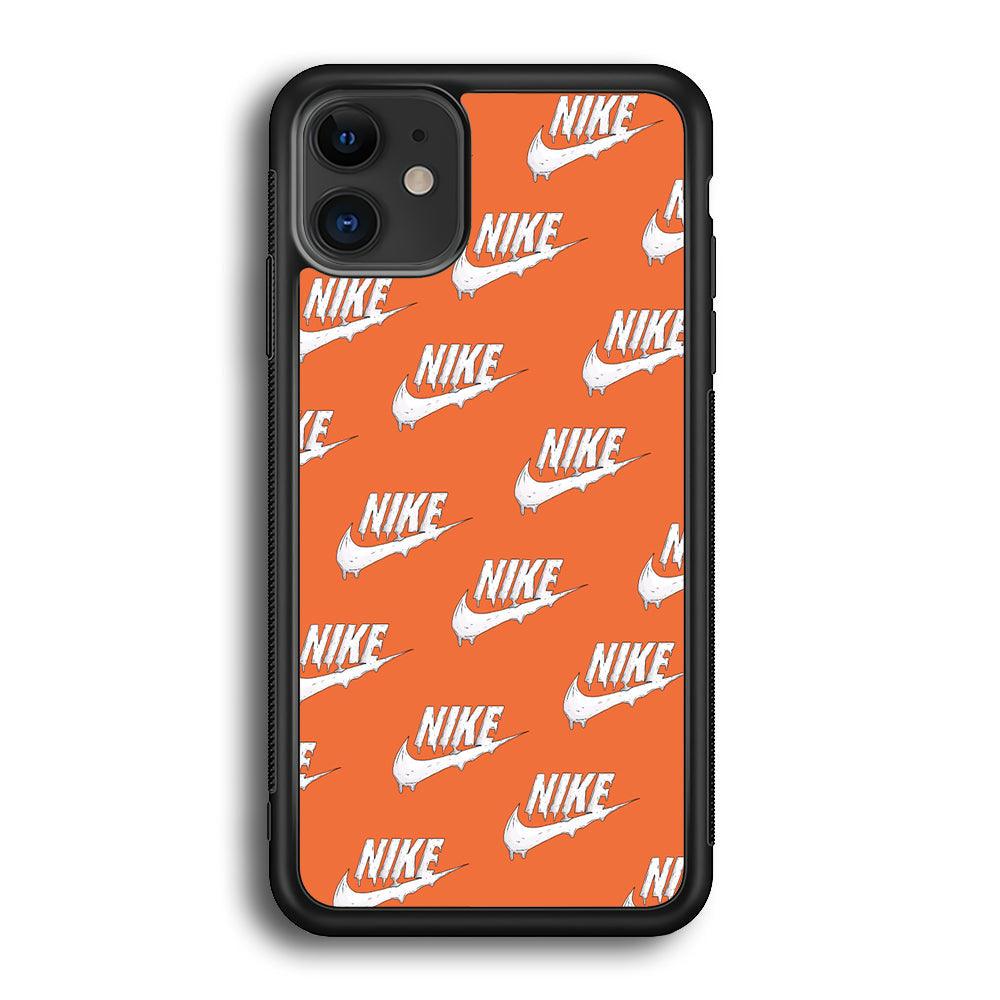 Nike Juice Creamy Orange iPhone 12 Case-Rubber Black (2D Case)-Oxvistore