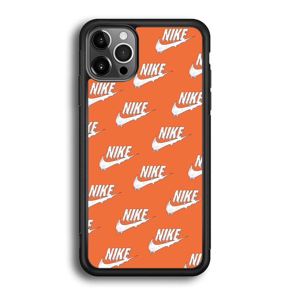 Nike Juice Creamy Orange iPhone 12 Pro Max Case-Rubber Black (2D Case)-Oxvistore