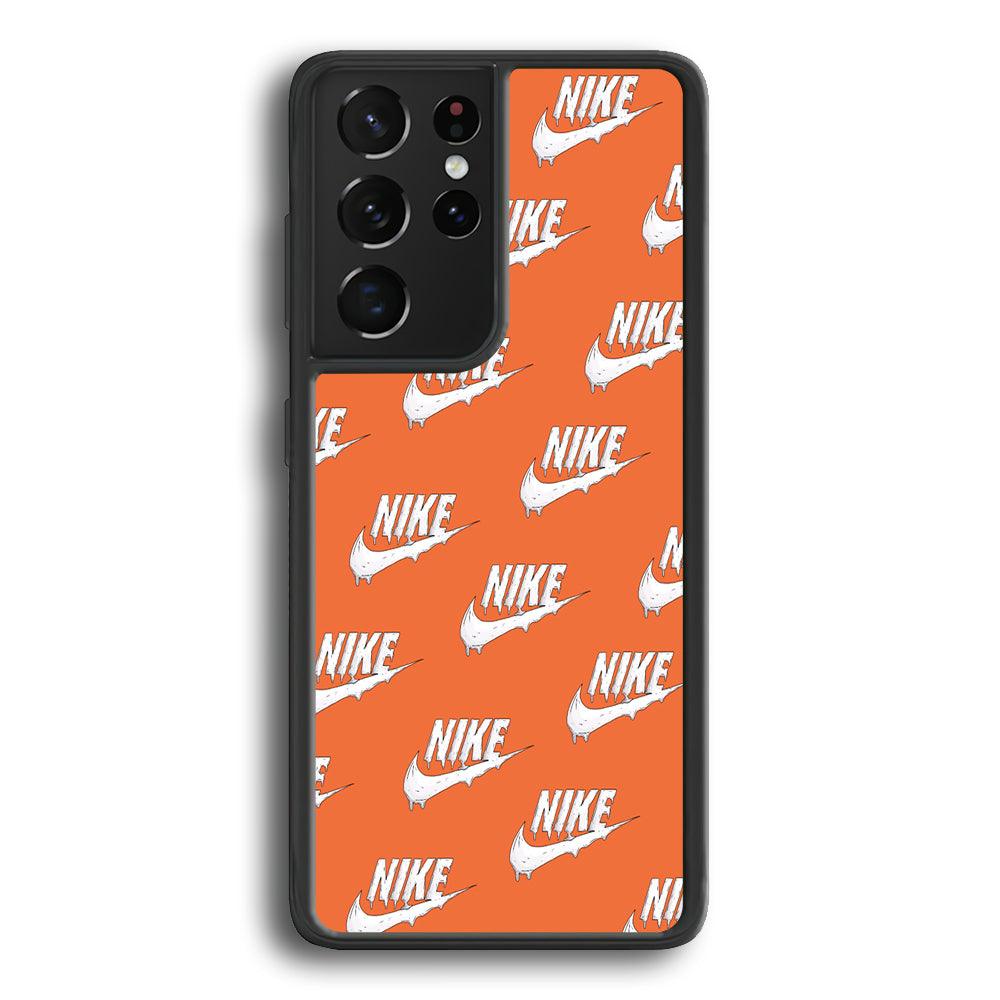 Nike Juice Creamy Orange Samsung Galaxy S21 Ultra Case-Rubber Black (2D Case)-Oxvistore
