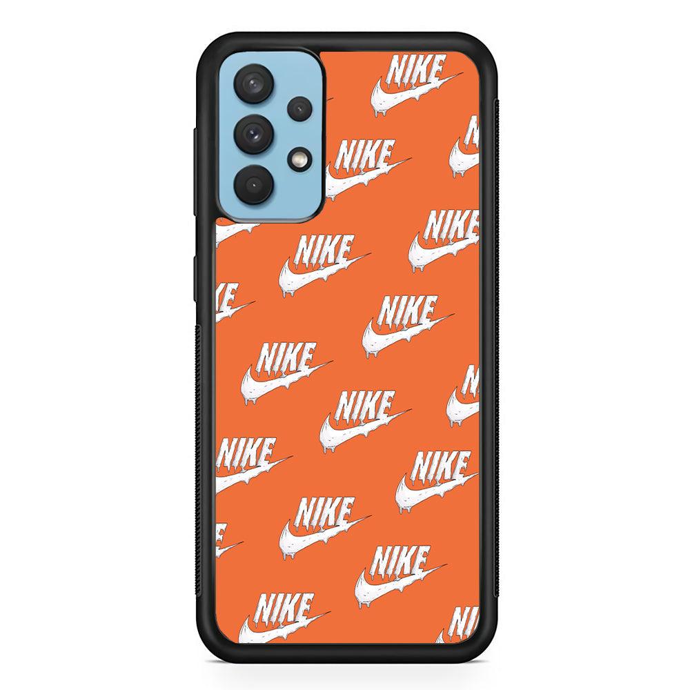 Nike Juice Creamy Orange Samsung Galaxy A32 Case-Rubber Black (2D Case)-Oxvistore