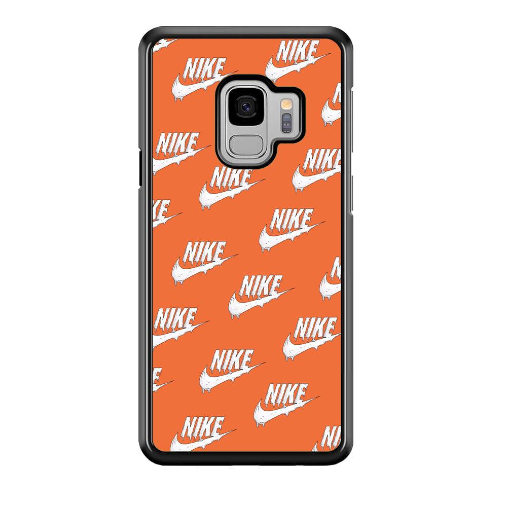 Nike Juice Creamy Orange Samsung Galaxy S9 Case-Rubber Black (2D Case)-Oxvistore