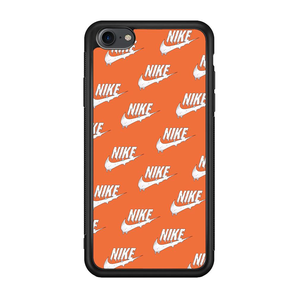 Nike Juice Creamy Orange iPhone 8 Case-Rubber Black (2D Case)-Oxvistore