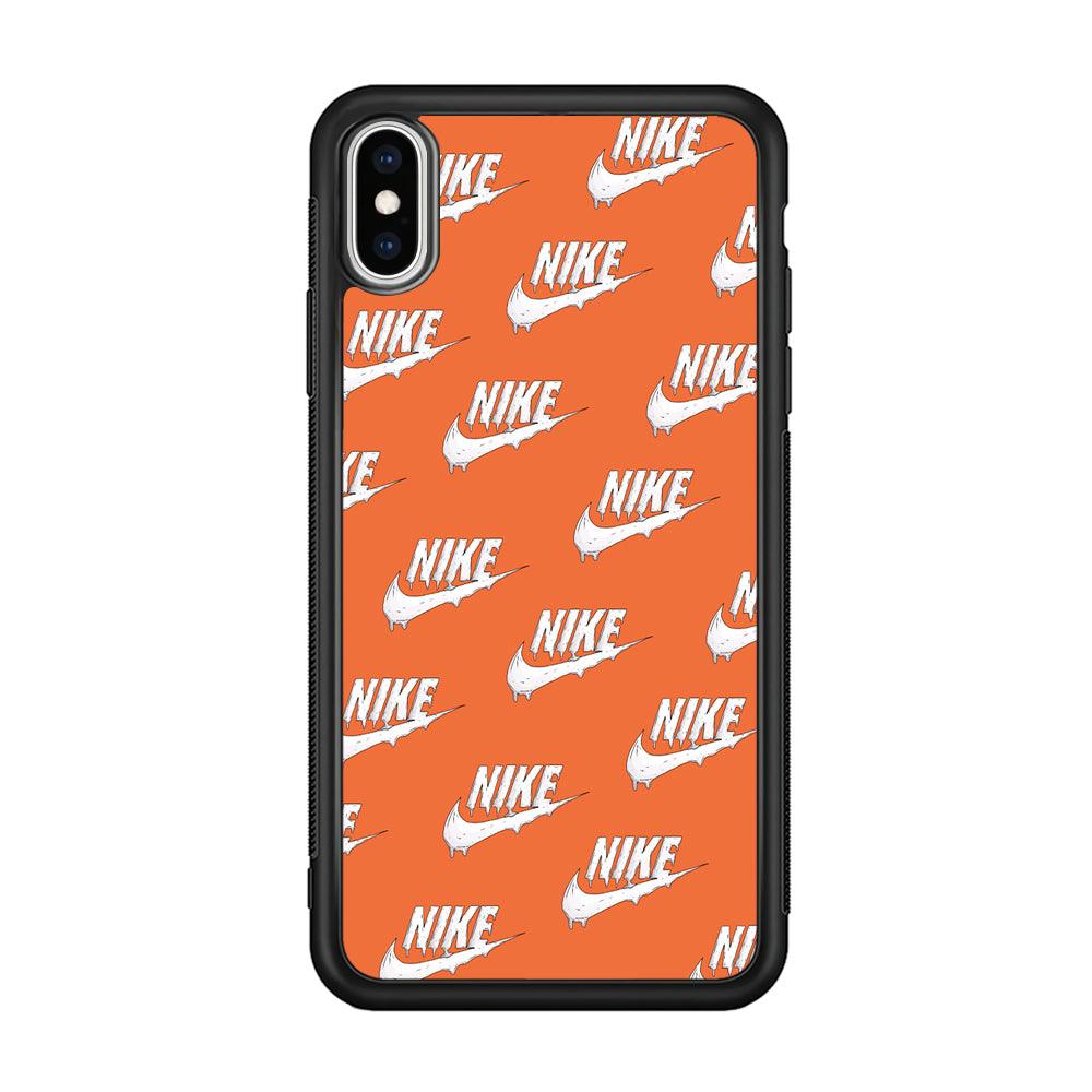 Nike Juice Creamy Orange iPhone X Case-Rubber Black (2D Case)-Oxvistore
