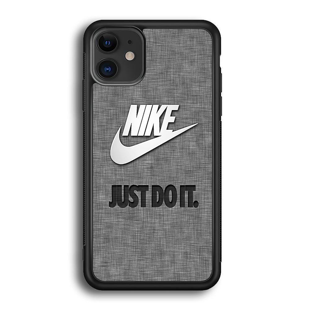 Nike Just Do It Paper iPhone 12 Case-Rubber Black (2D Case)-Oxvistore