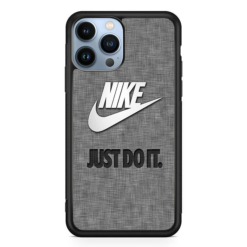 Nike Just Do It Paper iPhone 14 Pro Max Case-Rubber Black (2D Case)-Oxvistore
