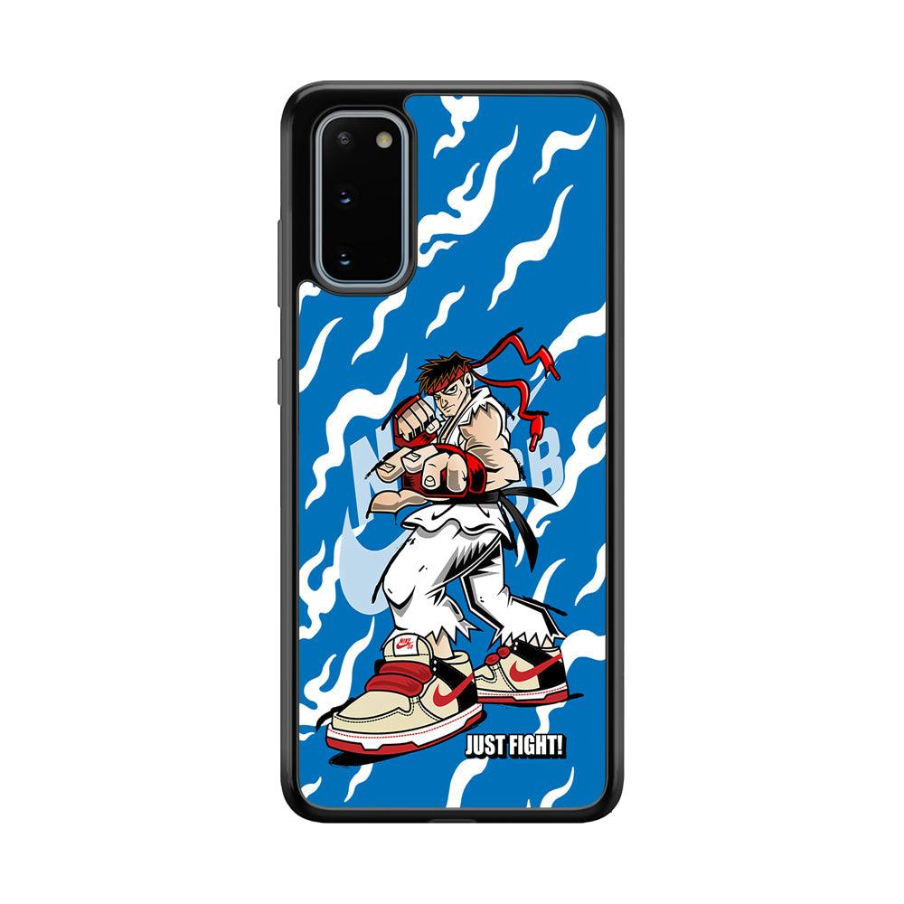 Nike Just Do It and Fight It Samsung Galaxy S20 Case-Rubber Black (2D Case)-Oxvistore