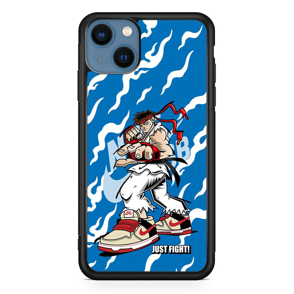 Nike Just Do It and Fight It iPhone 14 Case-Rubber Black (2D Case)-Oxvistore