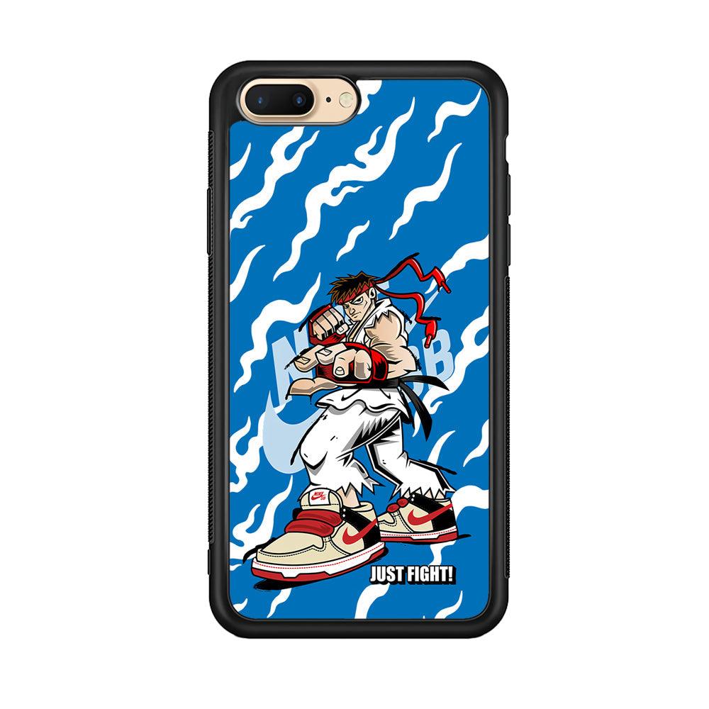 Nike Just Do It and Fight It iPhone 8 Plus Case-Rubber Black (2D Case)-Oxvistore