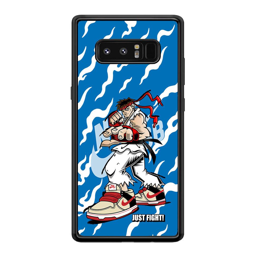 Nike Just Do It and Fight It Samsung Galaxy Note 8 Case-Rubber Black (2D Case)-Oxvistore