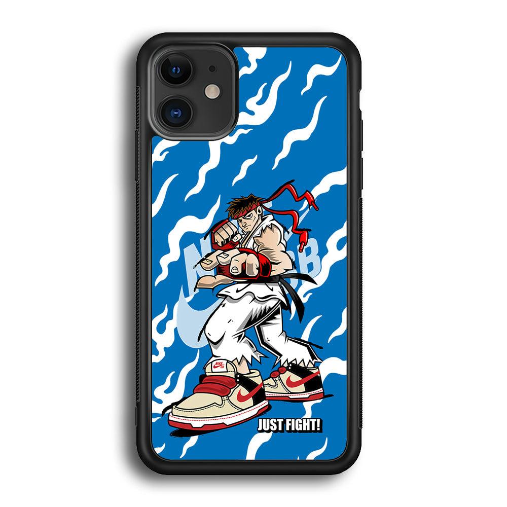 Nike Just Do It and Fight It iPhone 12 Case-Rubber Black (2D Case)-Oxvistore