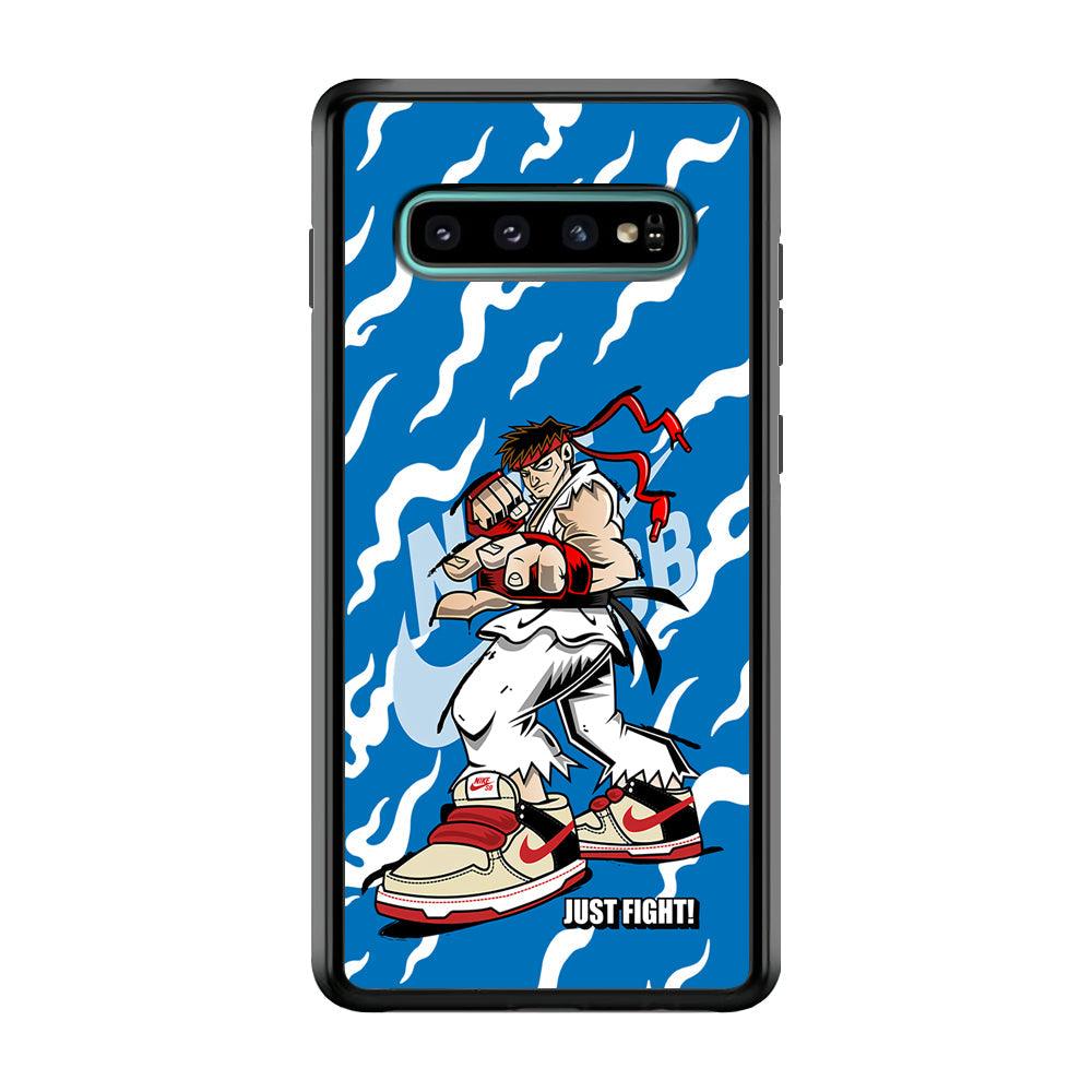 Nike Just Do It and Fight It Samsung Galaxy S10 Case-Rubber Black (2D Case)-Oxvistore