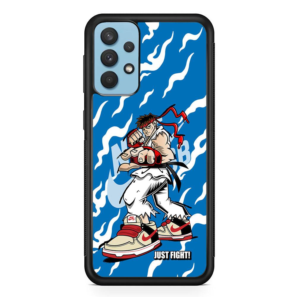 Nike Just Do It and Fight It Samsung Galaxy A32 Case-Rubber Black (2D Case)-Oxvistore