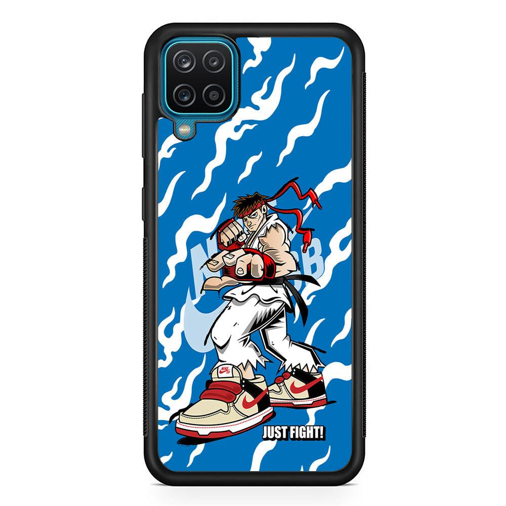 Nike Just Do It and Fight It Samsung Galaxy A12 Case-Rubber Black (2D Case)-Oxvistore