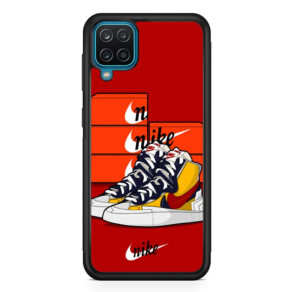 Nike Just for Collection Samsung Galaxy A12 Case-Rubber Black (2D Case)-Oxvistore