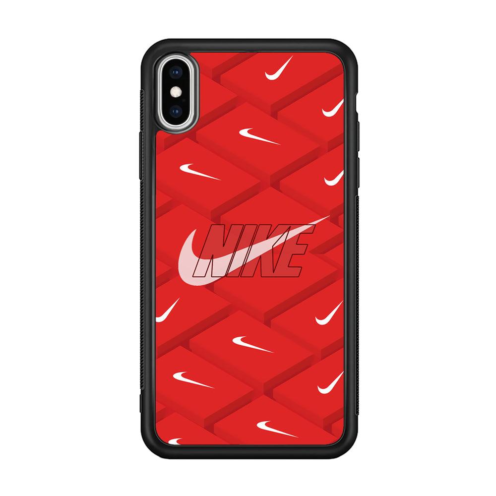 Nike Keyboard Button iPhone XS Case-Rubber Black (2D Case)-Oxvistore