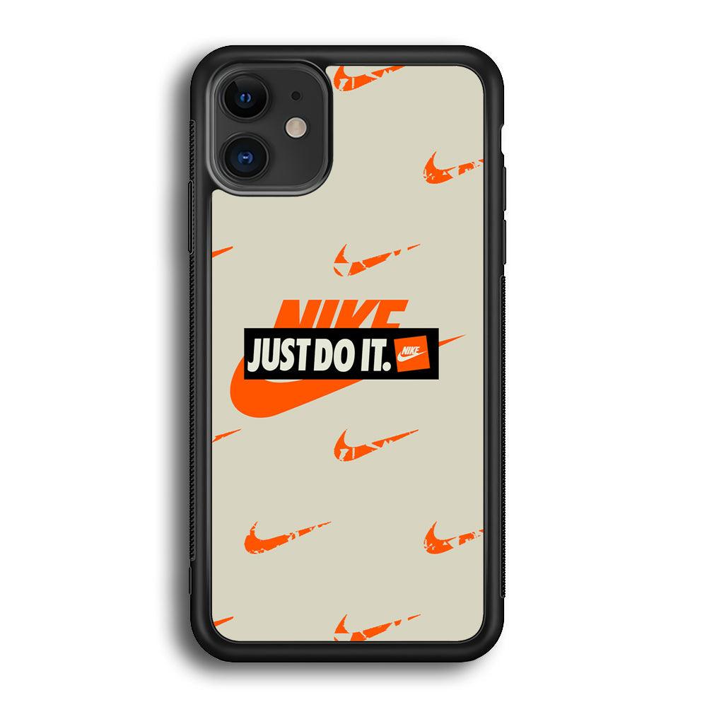 Nike Layer of Emblem iPhone 12 Case-Rubber Black (2D Case)-Oxvistore