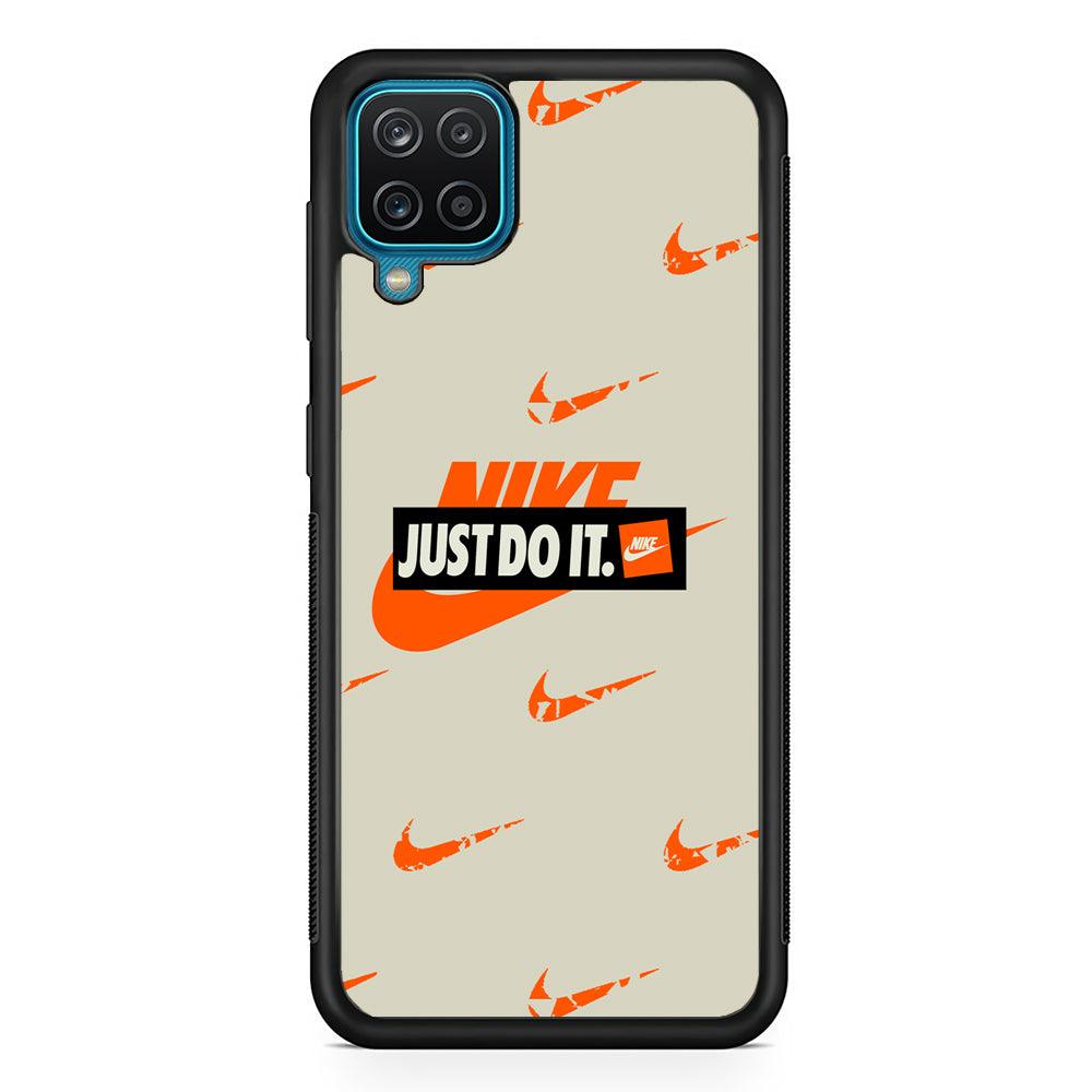 Nike Layer of Emblem Samsung Galaxy A12 Case-Rubber Black (2D Case)-Oxvistore