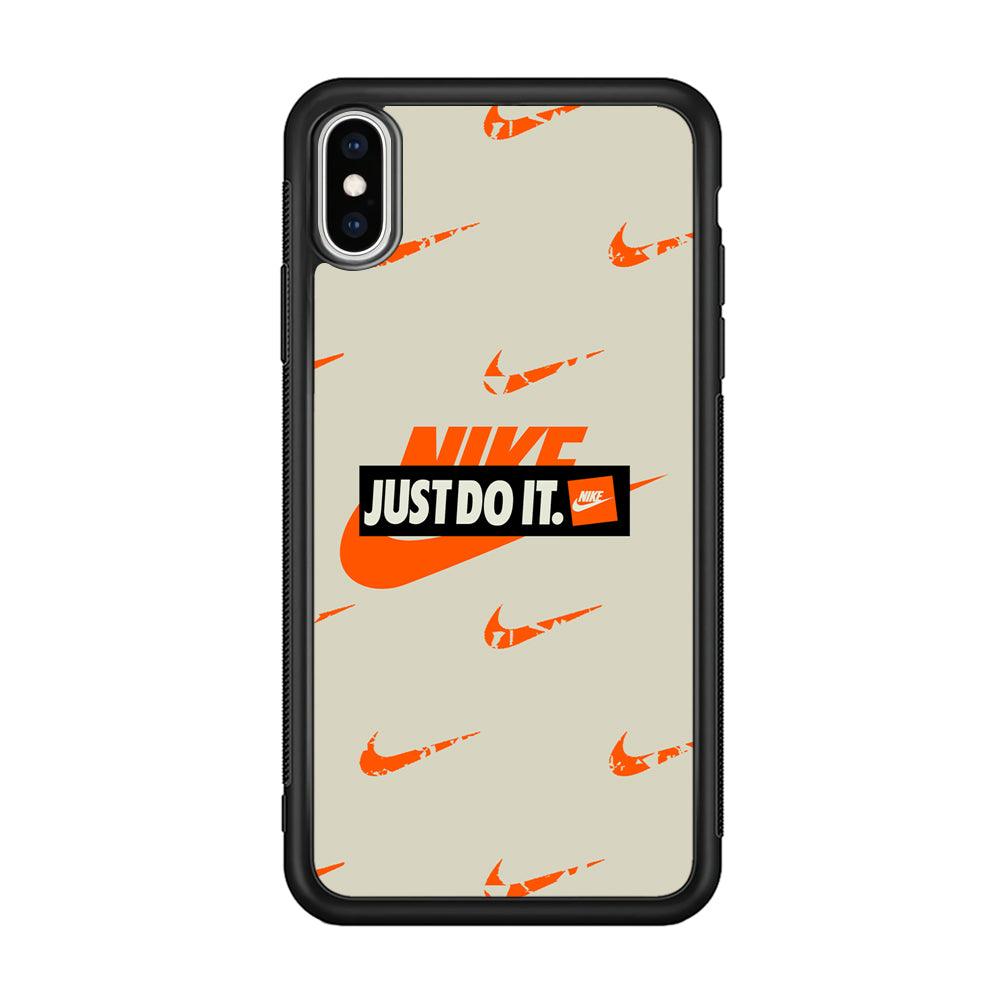 Nike Layer of Emblem iPhone Xs Max Case-Rubber Black (2D Case)-Oxvistore