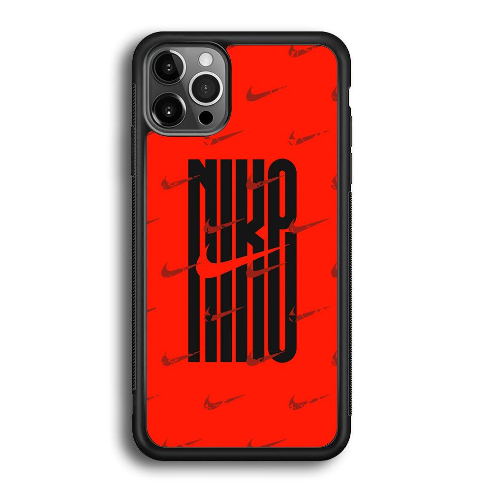 Nike Light Up The Red iPhone 12 Pro Case-Rubber Black (2D Case)-Oxvistore