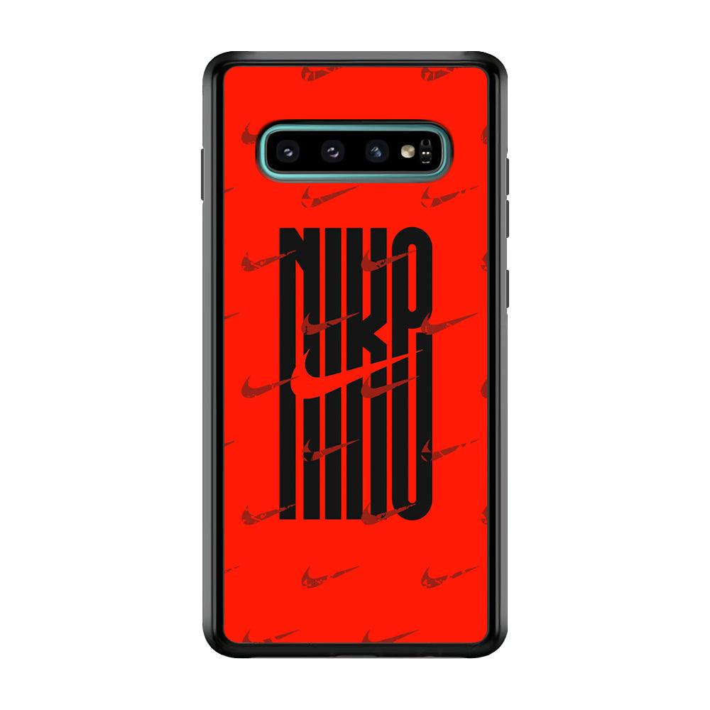 Nike Light Up The Red Samsung Galaxy S10 Plus Case-Rubber Black (2D Case)-Oxvistore